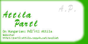 attila partl business card